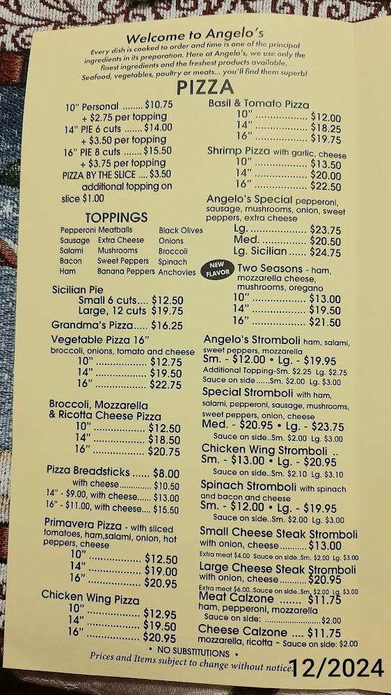 Angelo's Menu image 1